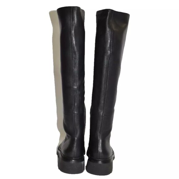 $650 Vince Rune Slouch Knee High Boot LUG RUGGED LEATHER BLACK 7.5 (2) (MF8) - Picture 6 of 8